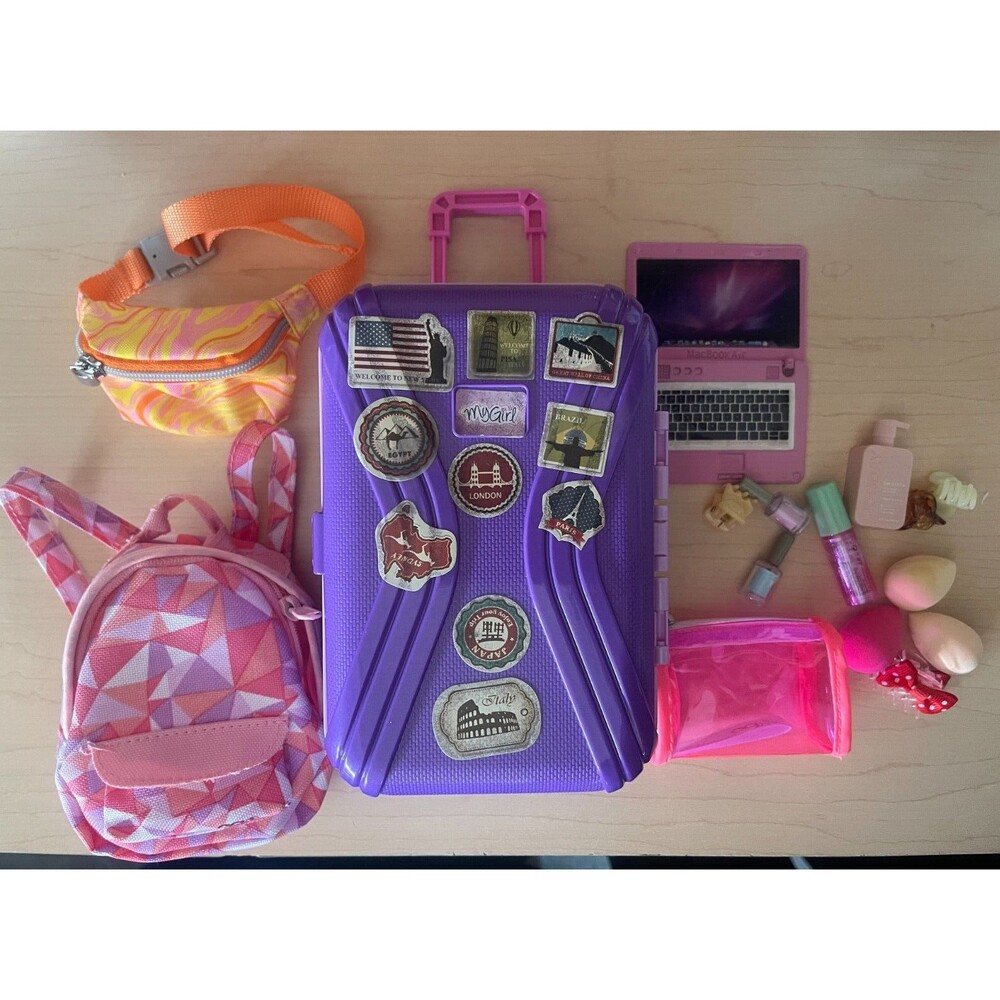 My Girl Suitcase Luggage backpack  Fannie pack laptop for 18” Dolls accessories